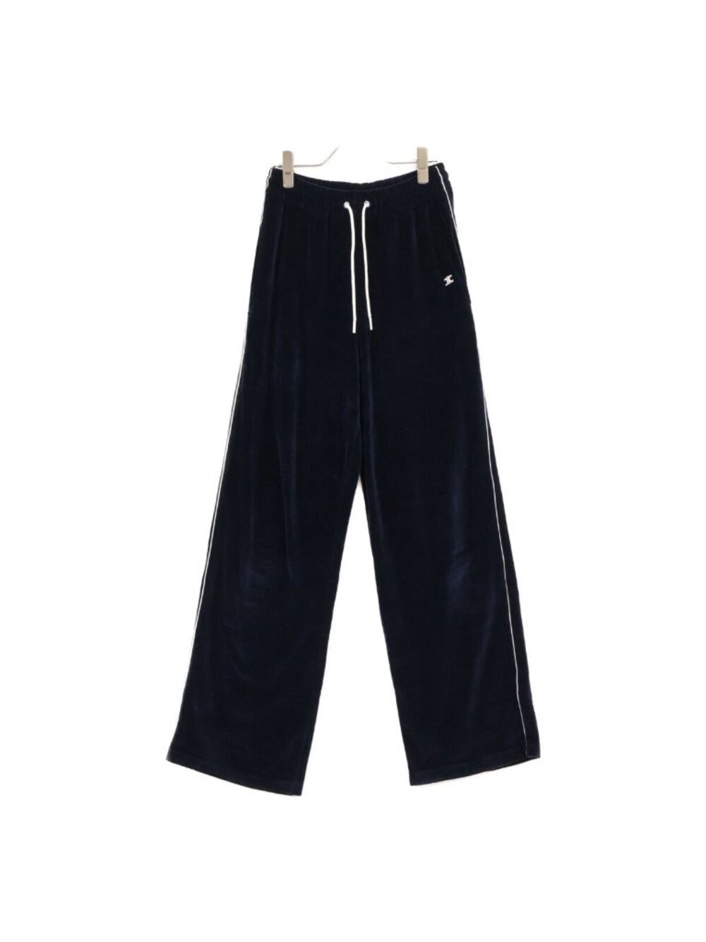Celine Triomphe Embroidered Velour Easy Pants